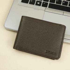 coffe mild leather men wallet