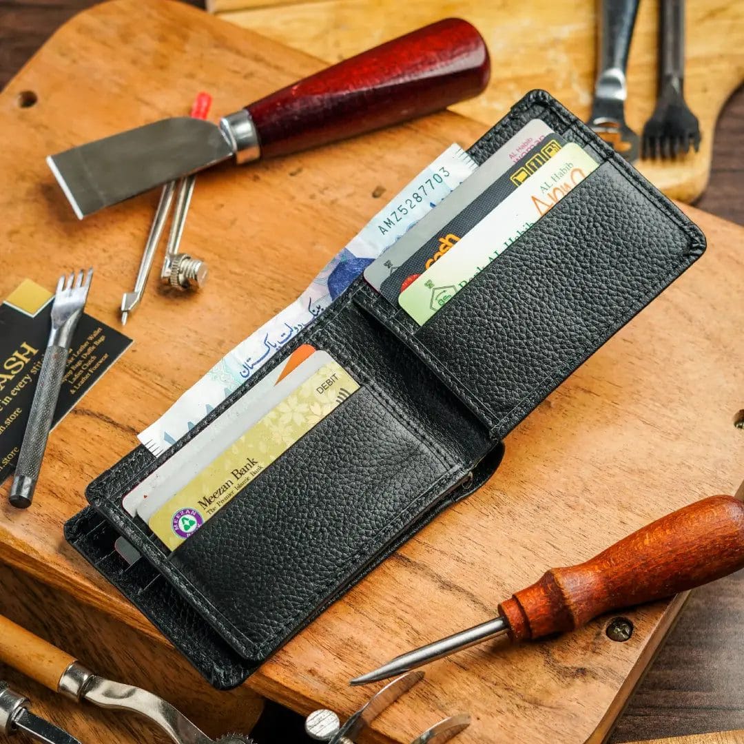 flexifold leather wallet – easy fold, slim design