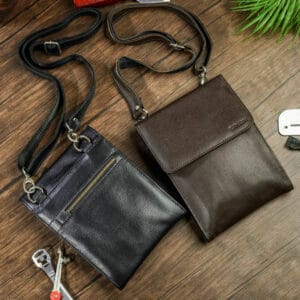 leather side bag – hands free, strong & lightweight