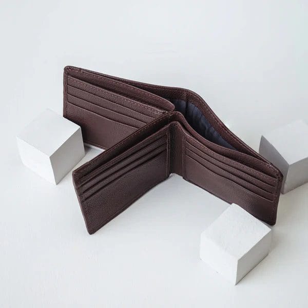 coffe mild leather men wallet